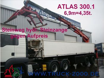 LANGENDORF Stein/Baustoff+Heck Kran ATLAS 300.1 Bj.1999 - Vlakke/ Open oplegger