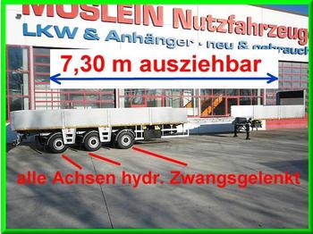 Möslein 3 Achs Tele- Auflieger, 8 m ausziehbar, hydr. Zw - Vlakke/ Open oplegger