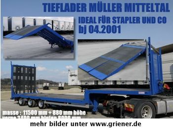 Müller-Mitteltal TS 3 / TIEFLADER HYDRAULISCHE RAMPE STAPLER / !!  - Vlakke/ Open oplegger