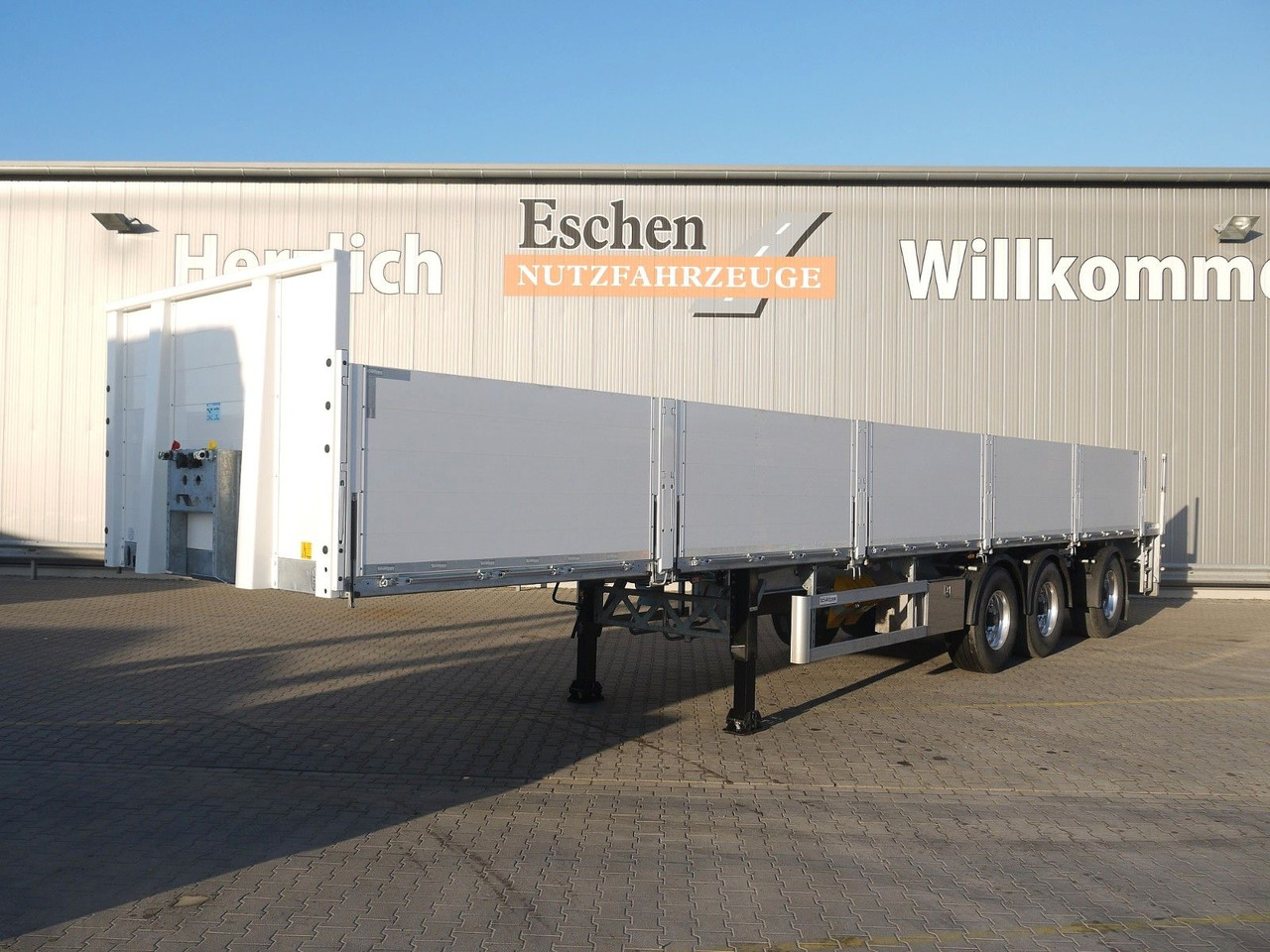 Vlakke/ Open oplegger Schröder 12,85m|Rollkran-Kran*Pritsche*Lenkachse