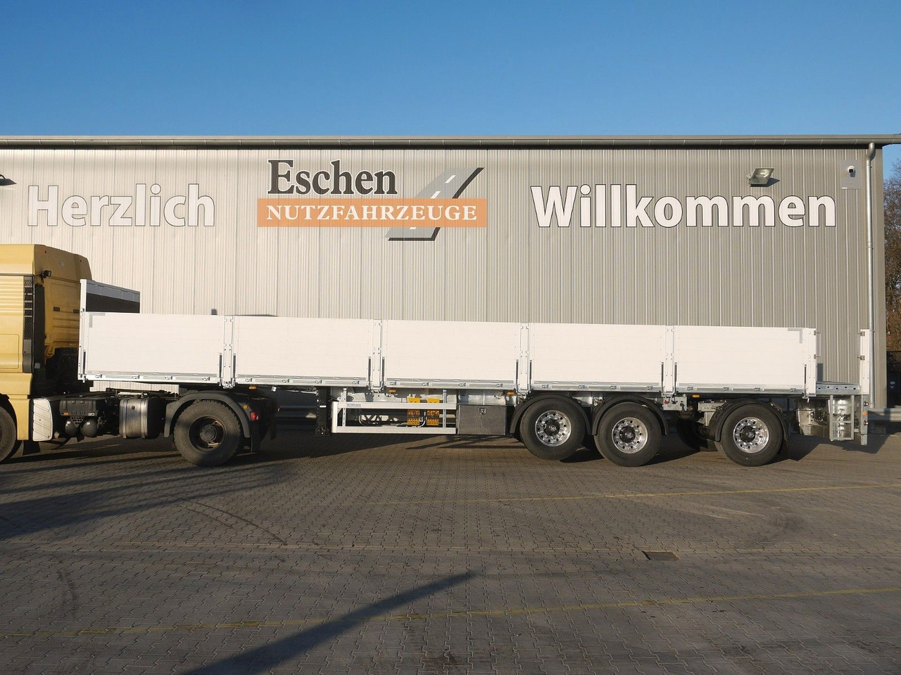 Vlakke/ Open oplegger Schröder 12,85m|Rollkran-Kran*Pritsche*Lenkachse