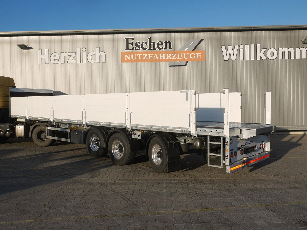 Vlakke/ Open oplegger Schröder 12,85m|Rollkran-Kran*Pritsche*Lenkachse