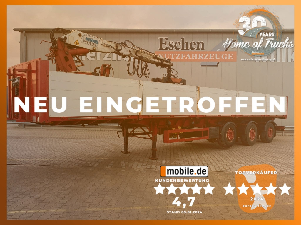 Vlakke/ Open oplegger Schwarzmüller Kennis 16.000 Rollkran
