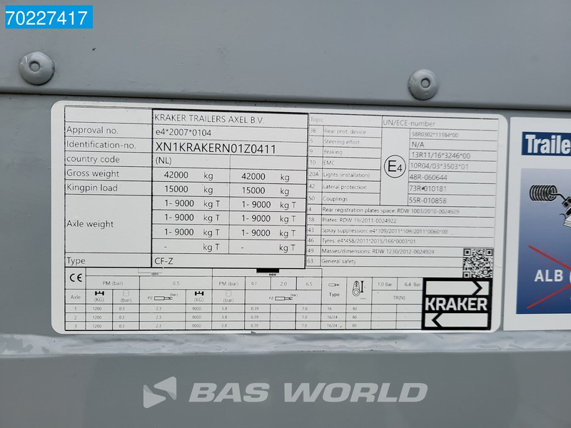 Schuifvloer oplegger kraker CF-Z 3 axles NL-Trailer Liftachse TÜV APK 10-24 BPW: afbeelding 18