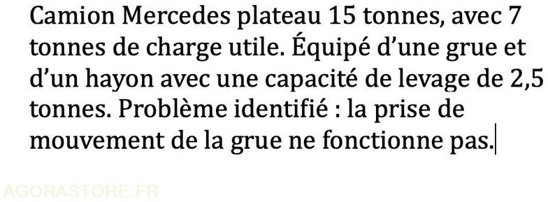 Vrachtwagen CAMION PLATEAU MERCEDES 15T - 2000