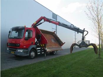 Kipper vrachtwagen DAF LF55.220 4X2 HMF CRANE EURO 5: afbeelding 1