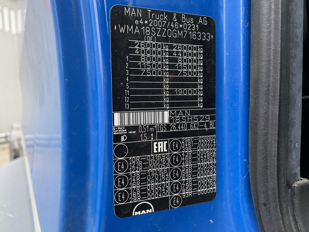 Haakarmsysteem vrachtwagen MAN TGS 26.440 6x2-4 BL