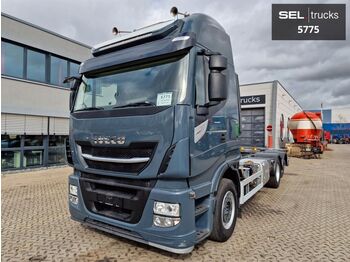 Containertransporter/ Wissellaadbak vrachtwagen Iveco Stralis 460 / ZF Intarder / Ledersitze: afbeelding 1