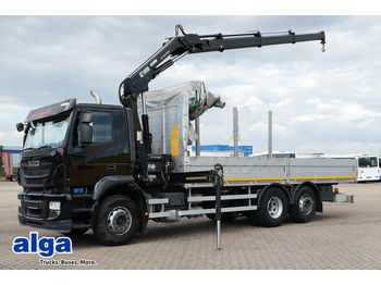 Vrachtwagen met open laadbak Iveco Stralis 6x2, Hiab 166DS-3 Kran,Funkfernsteuerung: afbeelding 1