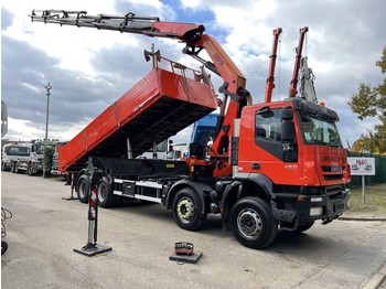 Kipper vrachtwagen, Kraanwagen Iveco Trakker 450 8x4 + KRAN Palfinger PK36002 E (6x) - KIPPER 6m75 -: afbeelding 1