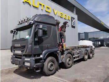 Kipper vrachtwagen, Kraanwagen Iveco Trakker 500 kipsysteem met kraan: afbeelding 1