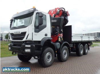 Nieuw Vrachtwagen met open laadbak Iveco Trakker AD410T44WH 8x8 Fassi Crane cw flatbed: afbeelding 1
