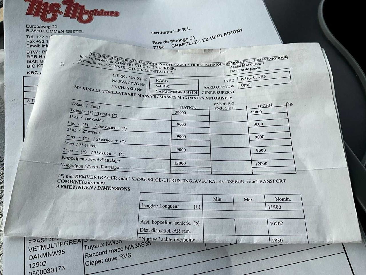 Vrachtwagen KWB P-393-STI-H3 CHAPEOPLEGGER