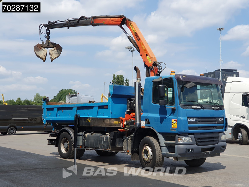 Kipper vrachtwagen DAF CF75.310 4X2 Palfinger PK12000 Kran Crane 7m3 tipper Big-Axle Steelsuspension Euro 3