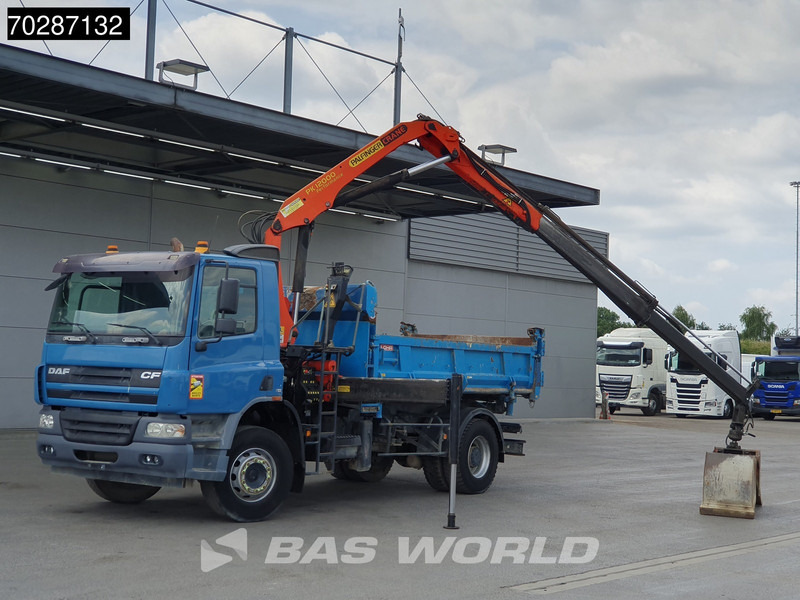 Kipper vrachtwagen DAF CF75.310 4X2 Palfinger PK12000 Kran Crane 7m3 tipper Big-Axle Steelsuspension Euro 3