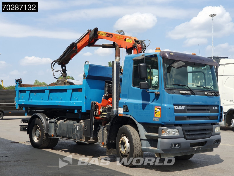 Kipper vrachtwagen DAF CF75.310 4X2 Palfinger PK12000 Kran Crane 7m3 tipper Big-Axle Steelsuspension Euro 3