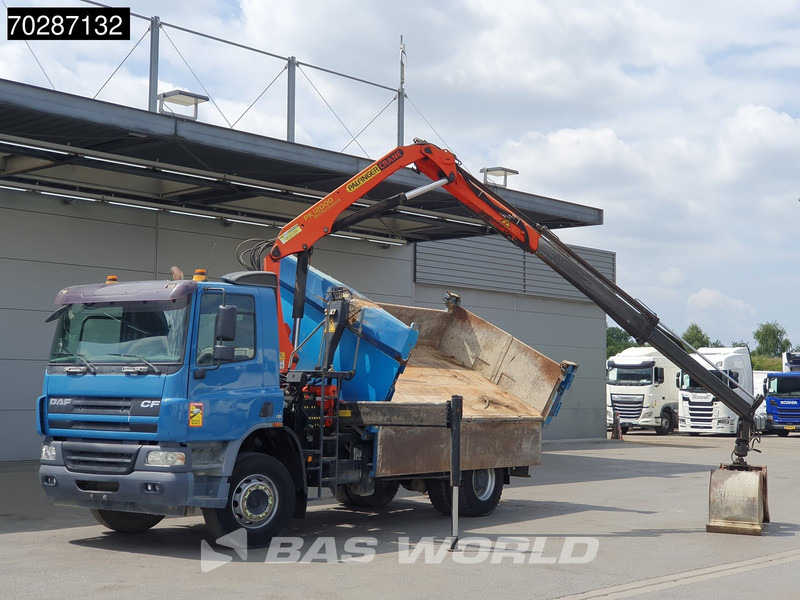 Kipper vrachtwagen DAF CF75.310 4X2 Palfinger PK12000 Kran Crane 7m3 tipper Big-Axle Steelsuspension Euro 3