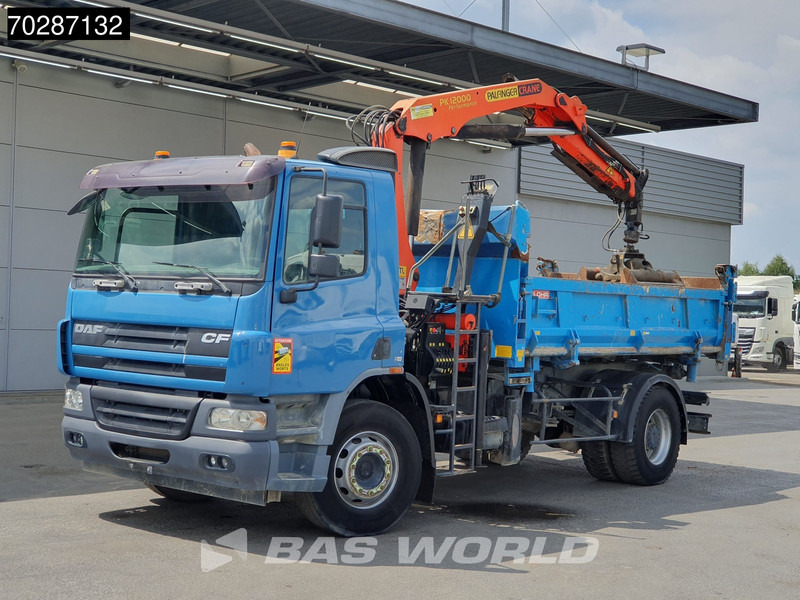 Kipper vrachtwagen DAF CF75.310 4X2 Palfinger PK12000 Kran Crane 7m3 tipper Big-Axle Steelsuspension Euro 3