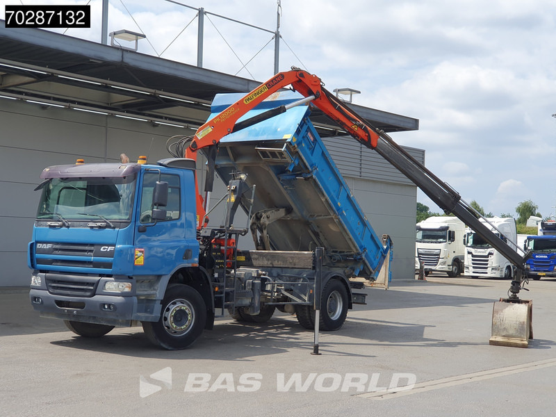 Kipper vrachtwagen DAF CF75.310 4X2 Palfinger PK12000 Kran Crane 7m3 tipper Big-Axle Steelsuspension Euro 3