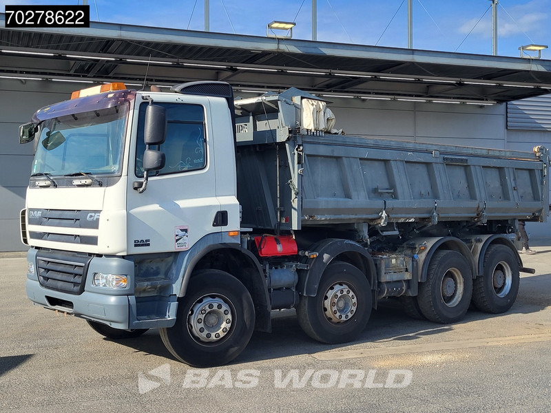 Kipper vrachtwagen DAF CF85.410 8X4 13m3 Meiller 2-side tipper Big-Axle steel suspension Automatic Euro 4