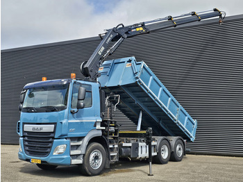 Kipper vrachtwagen DAF CF 410 6x2 / HIAB CRANE + TIPPER