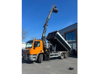 Kipper vrachtwagen DAF CF 75 CF75 with Palfinger PK18002 Crane 3side Tipper 