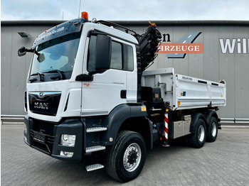 Kipper vrachtwagen MAN TGS 26.420 6x6 BB|HIAB X-HIDUO*MEILLER*Bordmatik 