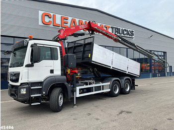 Kipper vrachtwagen MAN TGS 33.460 6x4 Euro 6 Fassi 23 Tonmeter laadkraan Just 137.258 Km!