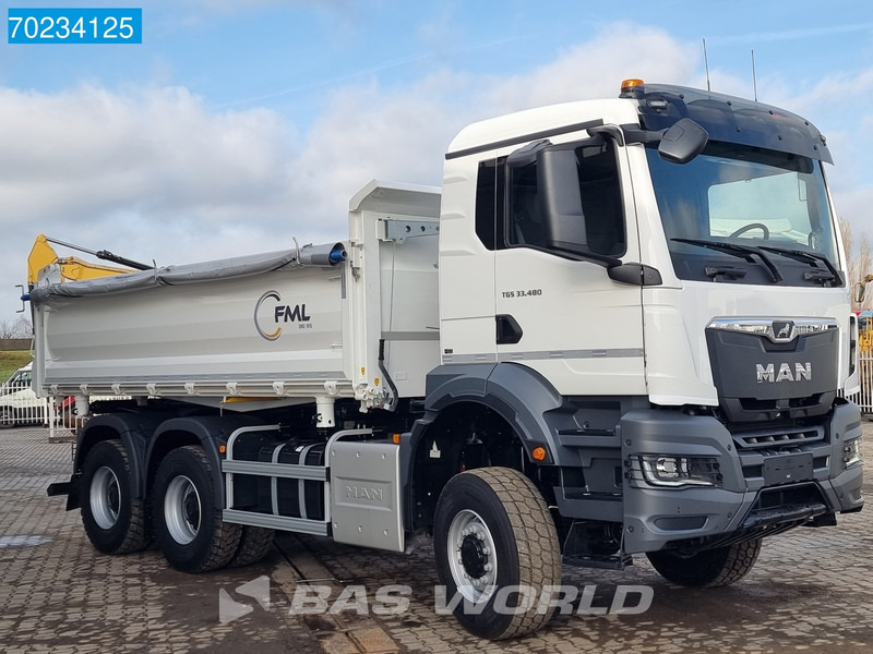 Kipper vrachtwagen MAN TGS 33.480 6X6 12m3 Drei-seiten tipper SteelSuspension Euro 6