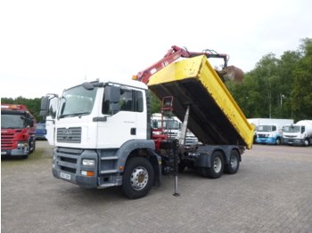 Kipper vrachtwagen M.A.N. TGA 26.360 6x4 RHD tipper + HMF 1144 K1