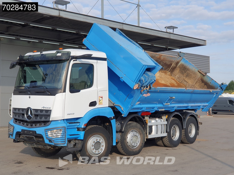 Kipper vrachtwagen Mercedes-Benz Arocs 3243 8X4 14m3 2-side tipper Big-Axle Steelsuspension Navi Euro 6