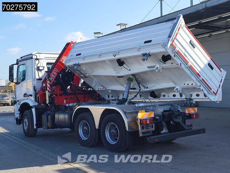 Kipper vrachtwagen Mercedes-Benz Arocs 3348 6X4 Fasi F195A.2.24 Kran 3 sided tipper 9m3 Big-Axle Navi Euro 6