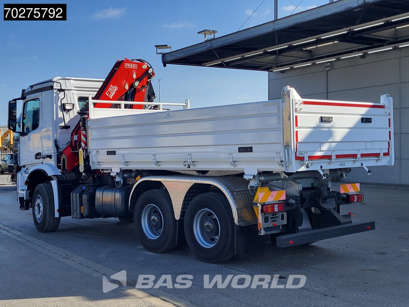Kipper vrachtwagen Mercedes-Benz Arocs 3348 6X4 Fasi F195A.2.24 Kran 3 sided tipper 9m3 Big-Axle Navi Euro 6