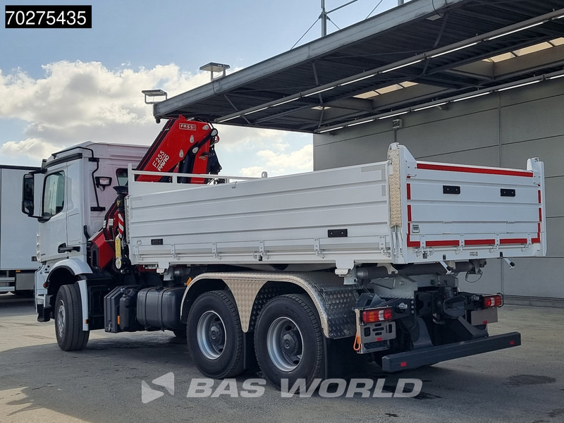 Kipper vrachtwagen Mercedes-Benz Arocs 3348 6X4 Fassi F255A2.24 Kran Crane 9m3 3-Sided Tipper Big-Axle Euro 6