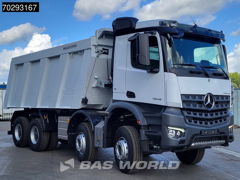Kipper vrachtwagen Mercedes-Benz Arocs 4145 8X4 New! 22m3 Meiller Kipper Big-Axle Steelsuspension Manual Euro 3