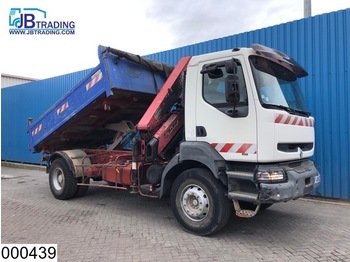 Kipper vrachtwagen Renault Kerax 300 Manual, Steel suspension, HMF Crane