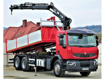 Renault Premium 370 Kipper 6,30m+Kran 6x2Topzustand!  - Kipper vrachtwagen