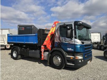 Kipper vrachtwagen SCANIA P94 R230 3-stronny kiper + dzwig HMF