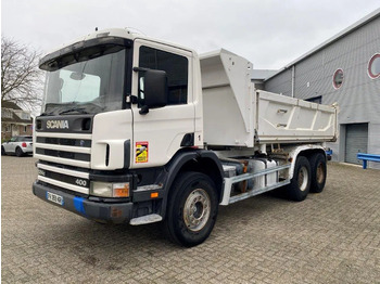Kipper vrachtwagen Scania 124-400 / 6X4 / RETARDER / BIG AXLE / FULL STEEL / 2SIDE TIPPER / OLD TACHO / AIRCO / MANUAL / EURO-2 / 2000