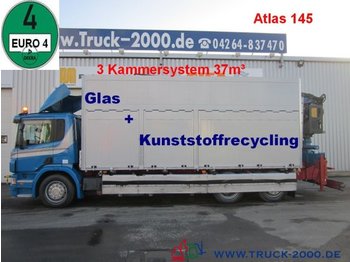 Kipper vrachtwagen Scania P380 Glas/Wertstoff Recycling Kran 3Kammern 37m³