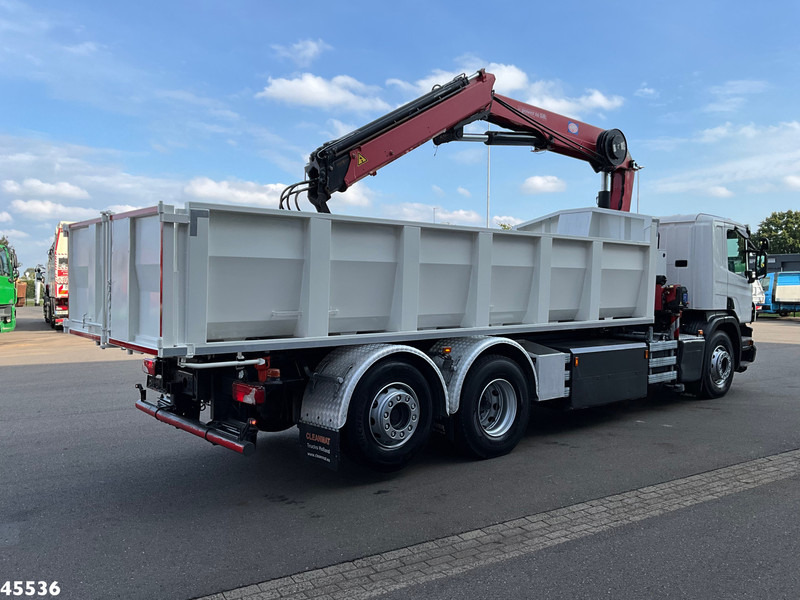 Kipper vrachtwagen Scania P 340 Euro 6 CNG HMF 25 Tonmeter laadkraan Just 72.852 km!