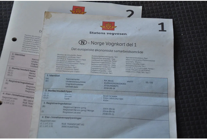 Kipper vrachtwagen Scania R164-480 V8 164G