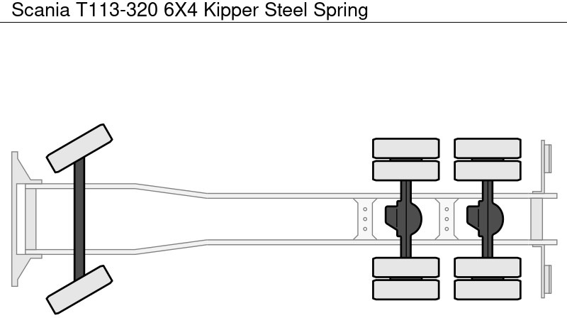 Kipper vrachtwagen Scania T113-320 6X4 Kipper Steel Spring