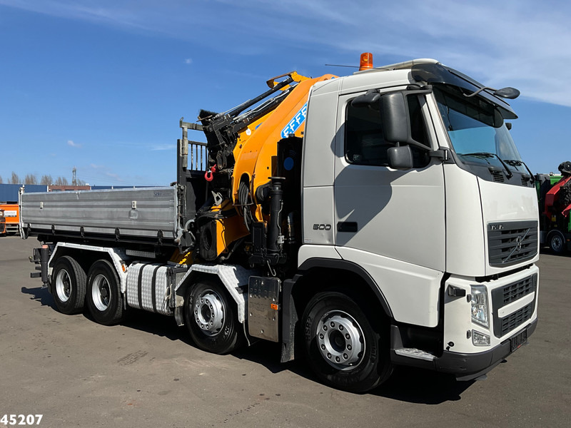 Kipper vrachtwagen Volvo FH 500 8x4 Effer 65 Tonmeter laadkraan + Fly-Jib