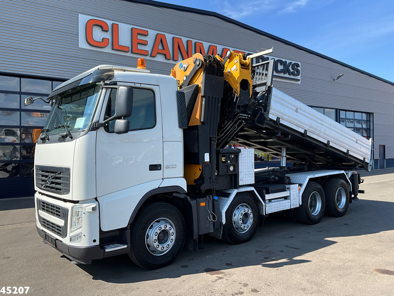 Kipper vrachtwagen Volvo FH 500 8x4 Effer 65 Tonmeter laadkraan + Fly-Jib