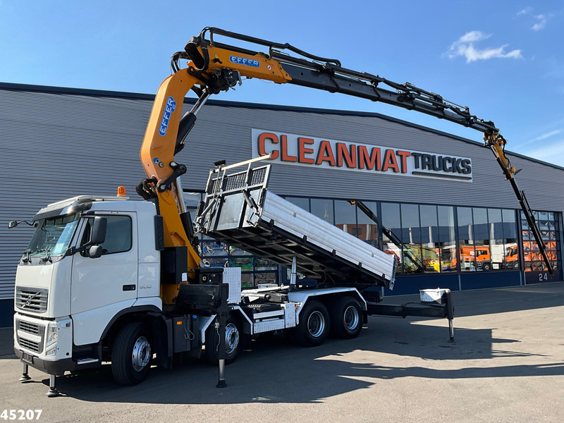 Kipper vrachtwagen Volvo FH 500 8x4 Effer 65 Tonmeter laadkraan + Fly-Jib