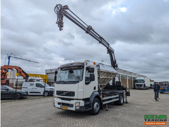 Kipper vrachtwagen Volvo FL240 4x2 Dagcab Euro5 - 2 Zijdige Kipper + Kraan Hiab 088ES-3 HIDUO - RadioGrafisch - 39.900KM! - 11/2025APK