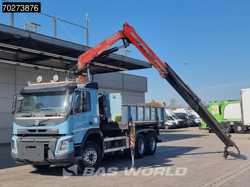 Kipper vrachtwagen Volvo FMX 420 6X4 Fassi F155A.2.22 Crane 9m3 Big-Axle Automatic Euro 5