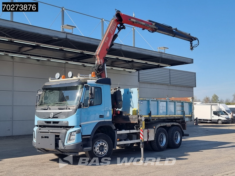 Kipper vrachtwagen Volvo FMX 420 6X4 Fassi F155A.2.22 Crane 9m3 Big-Axle Automatic Euro 5