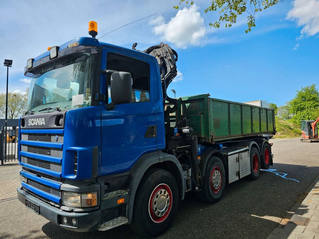 Kraanwagen Scania R 124G 420 8x2 Kran (2006)-Container- Kipper